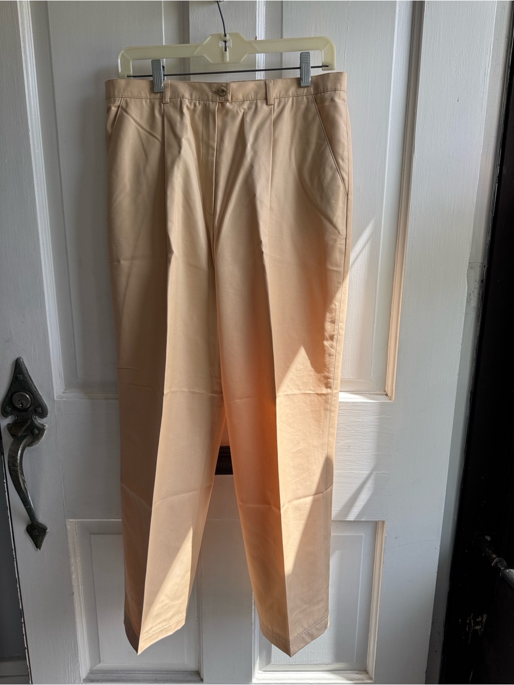 VINTAGE ESCADA YELLOW CREAM PLEATED TROUSERS PANTS EU42 US12 MADE IN SLOVENIA